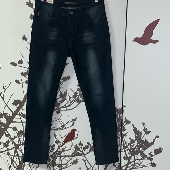 DICKIES Men’s Size 31 Black Skinny Jeans with Faded Dusted White Design NWOT $ - Picture 2 of 16